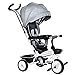 HOMCOM 2 in 1 Kinderdreirad Jogger mit Lenksystem Stange Korb Sonnendach für 1-5 Jahre Samt-Touch Grau100 x 48 x 106 cm