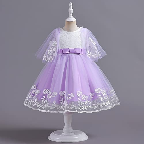 Vestido de novia de encaje para niñas y damas de honor de manga corta 3