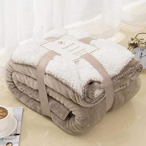 EDS Double Size Sherpa Fleece Throw Blanket Cover