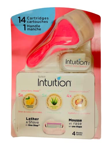 SCHICK INTUITION Womens Razor Variety Pack 14 Refill Carridges with Razor Handle
