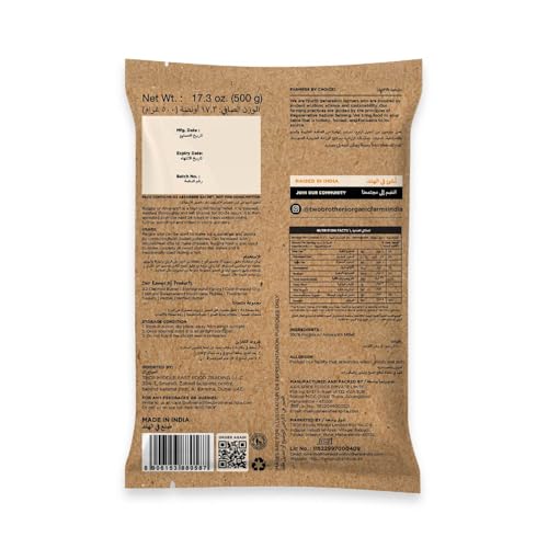 Image of Two Brothers Organic Farms Sprouted Rajgira Atta (500g) | Nutrient-Rich Gluten-Free, High-Protein Amaranth Flour for Weight Management, Bone Health, and Digestion (Pack of 3)