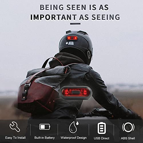 Jian Boland Bike Helmet Light, Motorcycle Helmet Brake Light/Bike Bicycle Led Safety Warning Helmet Lights For Night Riding, Rechargeable Battery & Ipx6 Waterproof #TOP1