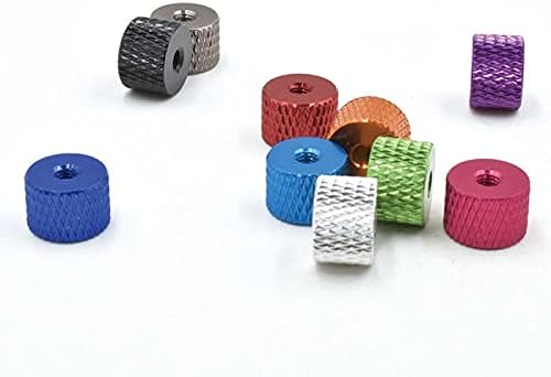 20PCS/lot M3 M4 Colourful Anodized Aluminum Alloy Knurled Hand Nuts DKEKE (Color : Blue, Size : M4)
