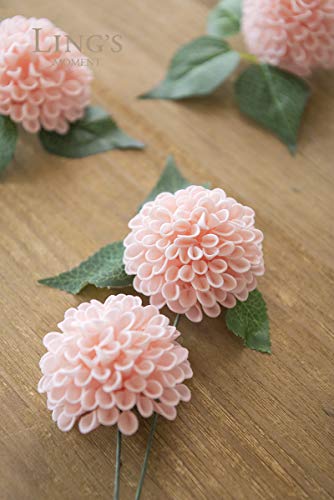 Ling's Moment Artificial Wedding Dahlia Flowers 25 Pcs Blush Fake Roses W/Stem For Diy Wedding Decor Centerpieces Arrangements Bouquets #TOP2