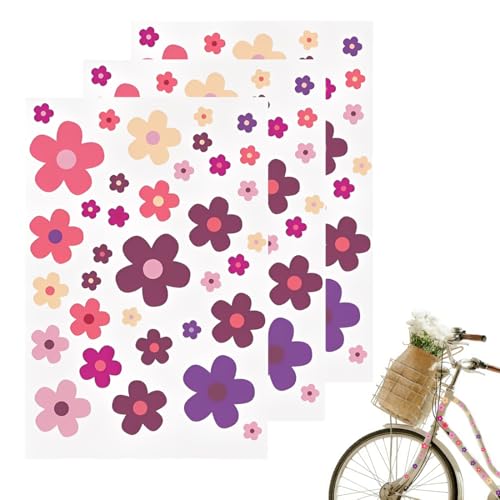 CATZUM Lot de 3 Autocollants de Vélo, Autocollant Velo Fille Imperméable, Stickers Velo Enfant et Fleurs pour Skateboards, Ordinateurs Portables, Casques, Décoration...