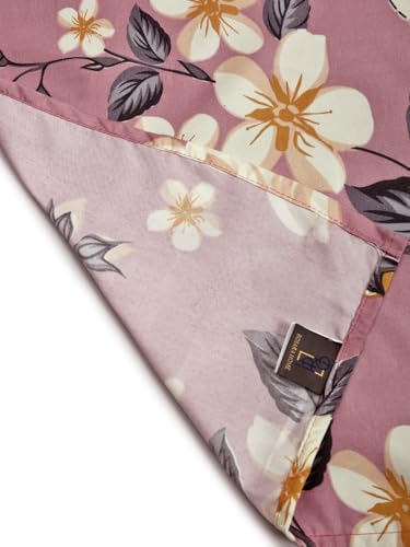 Image of ROSARAHOME 180 TC Microfiber Flat Queen Size Double Bed Bedsheet with 2 Pillow Cover| Bedsheet:240cmx225cm Pillow Covers:45cmx70cm,Floral Peach