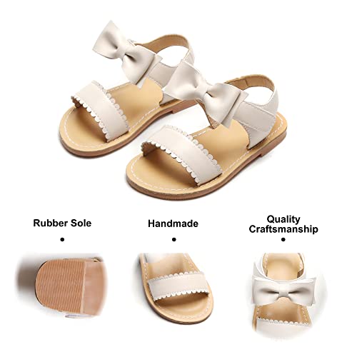 Felix & Flora Girls White Sandal Size 10 Open toe Strap Toddler Summer School Flats
