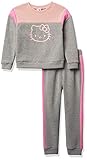 Hello Kitty Girls\' Fleece Sweatshirt and Jogger Pant, Grey/Pink, 18M