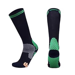 Sportcompressiekousen Sportsokken 3 Paar Compression Socks Marathon Sokken Triathlon Sokken Riding Socks Wandelen Sokken Running Socks Voor Mannen En Vrouwen (Color : Black, Size : L)