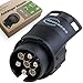 Produktbild fouraces Adapter Anhänger 7 auf 13 polig - 7 auf 13 polig, schwarz - Auto zu Hänger, für Pkw, Kfz und LKW - kurz, Anhängerkupplung, Adapterstück