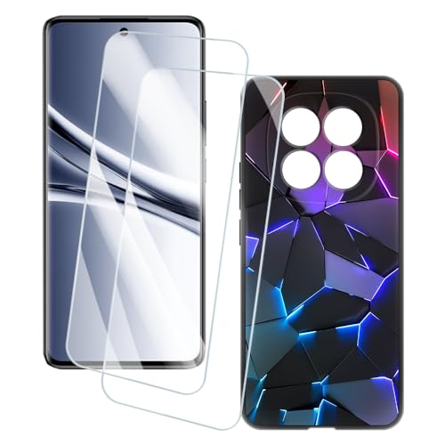 OAGELIM 2�Z�b�g �X�N���[���v���e�N�^�[ + �P�[�X Xiaomi Poco M8 5G (6.77 �C���`) �Ƃ̌݊������� �A�[�e�B�X�e�B�b�N�J�X�^���v�����g�J�o�[�Ƌ����K���X�t�B���� �X�N���b�`�h�~ (�􂯖�)