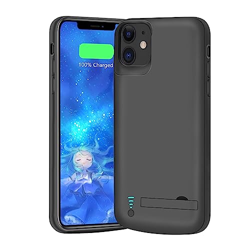 BAHOND Battery Case for iPhone 11 5000mAh Rechargeable Extended Battery Charging Charger Case Add 120% Extra Juice Support Wired Headphones Black