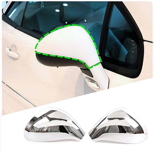 DIYUCAR ABS Plastic Car Side Rearview Wing Mirror Cover Cap Trim For Peugeot 207 308 2006-2014 Exterior Accessories (Gloss Silver)
