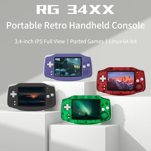 Image of RG34XX Retro Handheld Game Consoles Classic Retro Gaming Console 64G Card Preloaded Games 5000+ rg34xx Portable Gaming Console Linux 64-bit 3500mAh Battery WiFi Bluetooth HD and TV Output Green