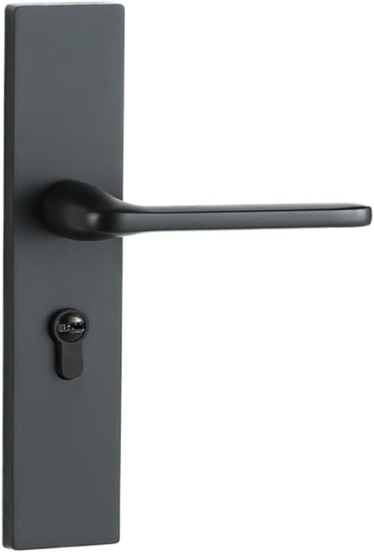 Black Household zinc Alloy Indoor Solid Wood Handle Door Lock Bedroom Silent Magnetic Lock Hardware Door Handle(Yellow Antique Large 50 Magnetic)