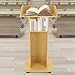 Mobile Wood Podium Stand, Podium Stand Wooden Speaking Lectern, Teacher Speaker Presentation Stand, Portable Podium Stand Mobile Lectern for Church Office School (Oak)