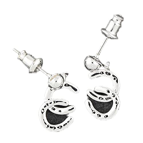 equilibrium Earrings Silver Plated Country Horseshoes