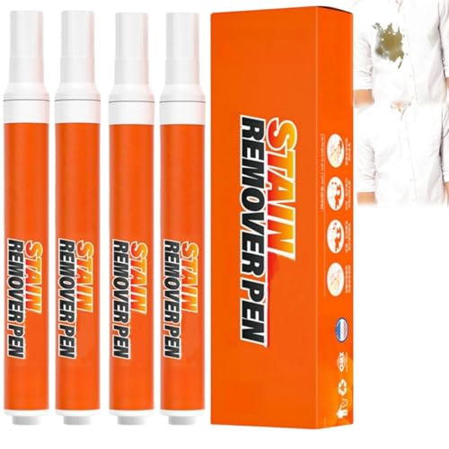 4 PCS Stain Remover Pen,Instant Stain Remover–Quick Effect,Stain Pen for Clothes,Wash-Free & Travel-Sized,Bleach Pen,Stain Stick,Household Stain Treater with Fast Drying