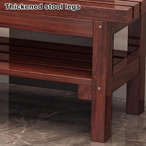 Banco de zapatos de madera maciza de 80 cm para pasillo con doble capa 6