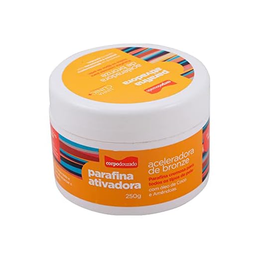 Parafina Ativadora Corpo Dourado Aceleradora de Bronze com Óleo de Coco e Amêndoas 250g
