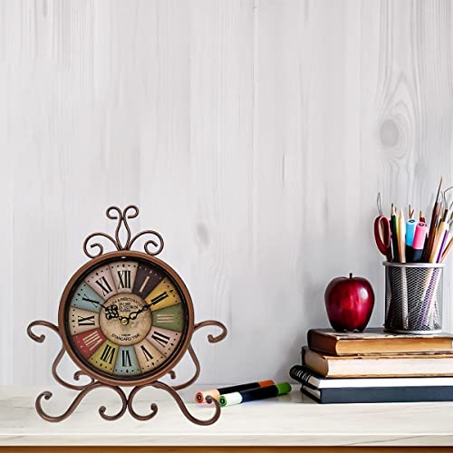 Zzpq Desk Clocks Non Ticking Battery Operated Clock, Small Mantel Clock For Shelf Decor, Modern Farmhouse Table Clock Roman Numerals Rustic Vintage Decor Bedroom, Fireplace, Office, Kitchen #TOP3