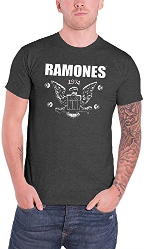 Ramones Distressed 1974 American Eagle seal Official Mens New Grey T Shirt