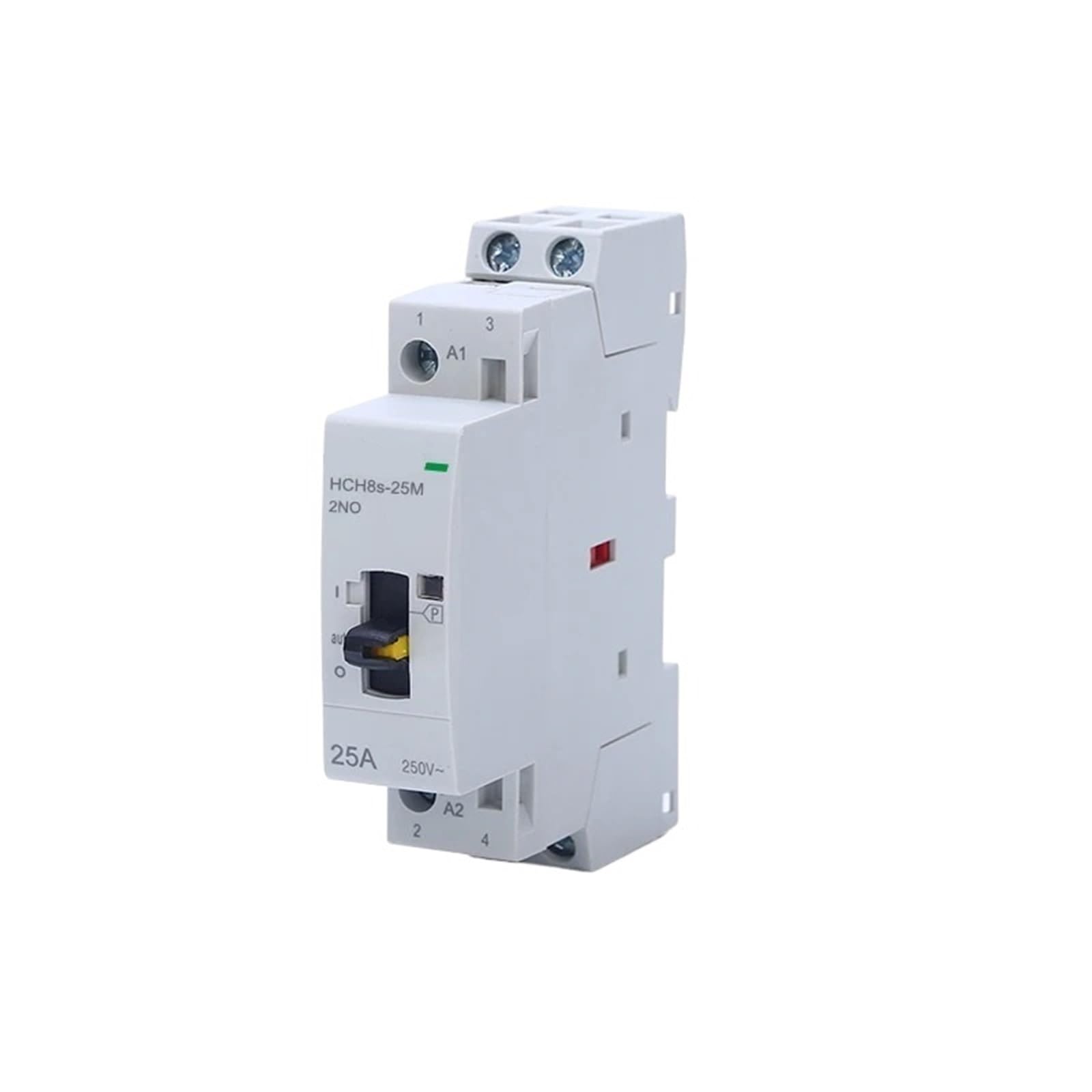 QNEZIQTMH HCH8s-25M 2P 20A 220V Din Rail Household AC Modular Contactor with Manual Control Switch 2NO 1NO1NC or 2NC(2p 25m 2nc Ac230v)