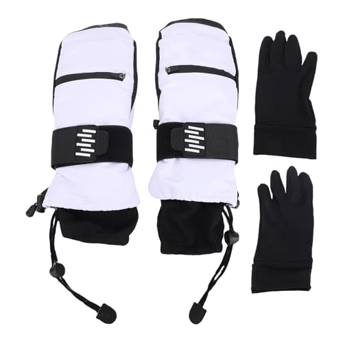 Moufles de ski imperméables avec protection des poignets gants chauds d'hiver