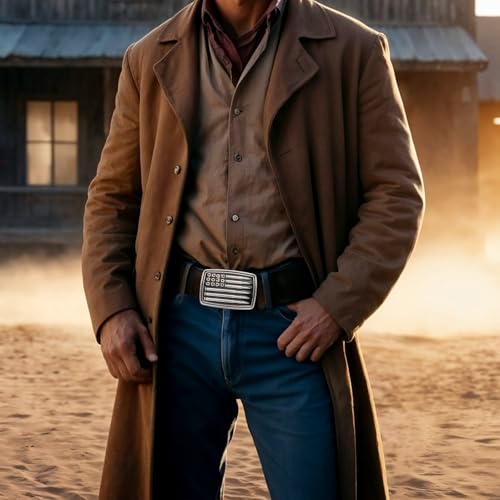 image for Vancy Utopia Belt Buckles Men Western - Black Bullet Flag | Cowboy Cow