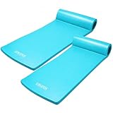 TRC Recreation 2-Pack Sunsation 1.75' Thick Foam Pool Float Lounger, Tropical Teal w/Headrest for Lounging & Sunbathing in Swimming Pools, Beaches & Lakes, 70' x 26'