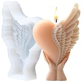 GLITZXFH 3D Hand Holding Heart Candle Mold Angel Wings Heart Resin Casting Silicone Molds for Candle Making Aromatherapy Plaster Candles Polymer Clay Craft Home Decoration