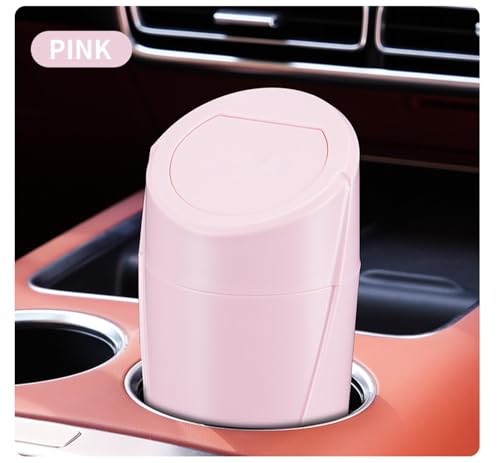 Image of 2 Pcs Car Trash Can Bin with Lid,Car Garbage Can Cup Holder,［Black+Pink Color］,Car Organizers and Storage for Seat Accessories