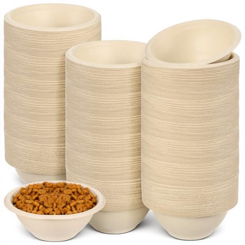 PercyEffie 200Pk Disposable Pet Bowls Bulk 8 Oz/1 Cup Travel