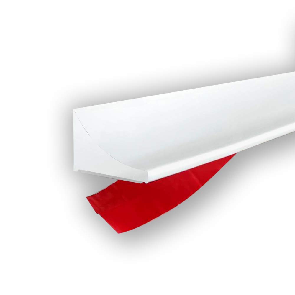 Esufeir 39"/1M White Wet Room Floor Barrier,Silicone Shower Door Threshold Water Dam,Worktop Edging Water Retaining Seal Strip,Self-Adhesive Water Stopper for Kitchen Sink,Bathroom Floor,Shower Tray