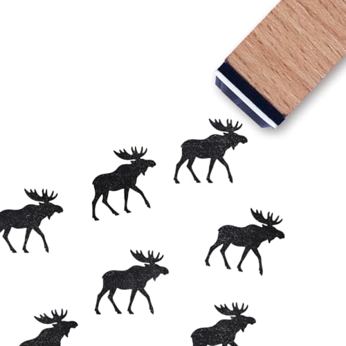 Moose Rubber Stamp, 3/5 Inch Small Mini Stamp for Scrapbooking Card Making Planner