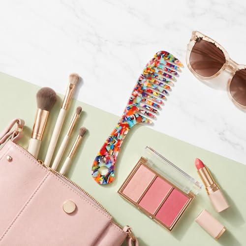 Peine de Dientes Anchos Acetato Multicolor para Cabello Rizado miniatura 7