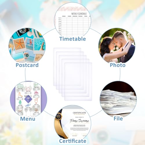 SUPERFINDINGS 10 protetores de folha transparentes de plástico A5 de 14,7 x 21 cm, à prova d'água,