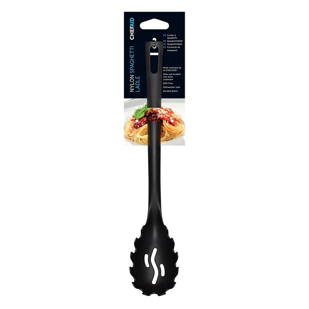 Chef Aid Nylon Spaghetti Spoon (One Size) (Black)