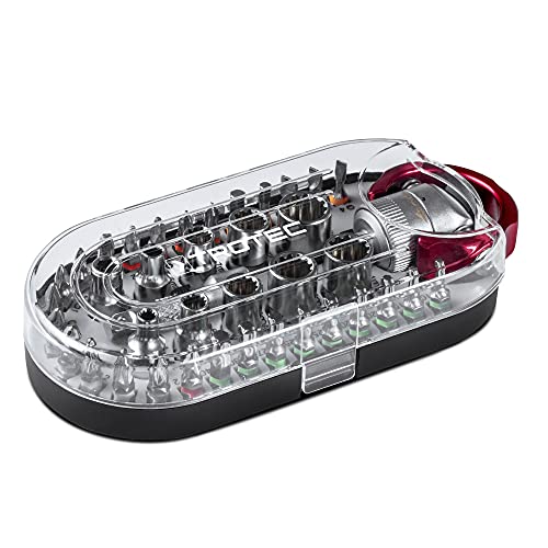 TROTEC 40-Piece Bit and Socket Set Screwdriver with Ratchet Function (Phillips, Pozidriv, Slotted, Allen - Image 2