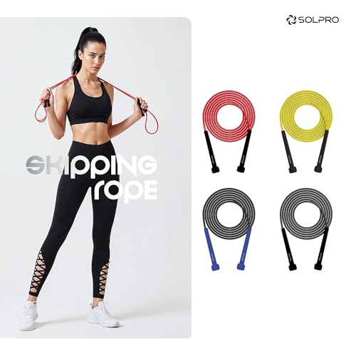 Image of Solpro Aero Adjustable Jump Rope Skipping Rope for men, women, kids, boys, girls | Unisex, Tangle-Free, Durable, Ideal for fitness, cardio, agility & home workouts