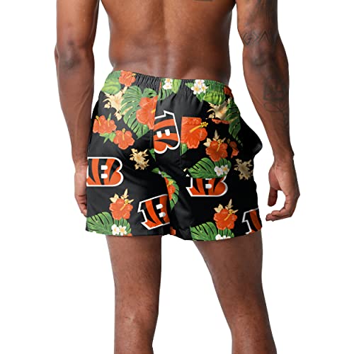 Image of FOCO NFL Mens NFL Team Logo Floral Hawaiian Swim Suit Trunks