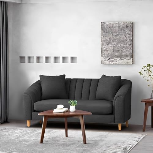 Image of Doraldo 2 Seater Sofa Set for Living Room (Black) Premium Fabric Sofa