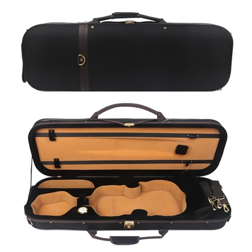 AKLOT Sturdy Violin Travel Case 4/4 (Full Size) with Velvet Lining, Humidity Meter, Backpack Strap, Dust Cloth