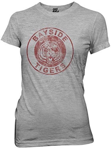 Saved by The Bell Bayside Tigers Logo Gray Juniors T-Shirt Tee
