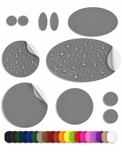 Stick-On Repair Patches for Down Jackets, Tents, 11 Pcs, Taupe Grey