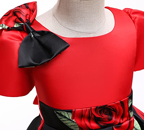 Girls Knee Dresses Kids Christmas Easter Pure Color Frocks Graduation Dress Cap Sleeve (Black,3-4Y) #TOP3