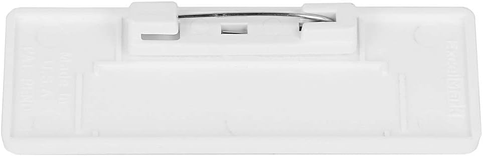 ExcelMark Blank Name Tag/Badge with Pin - White - 1"x 3"(25 Pack)
