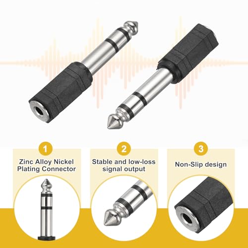 Adaptador Audio TRS 6.35mm Macho a 3.5mm Hembra Stereo 8 Pzas miniatura 3