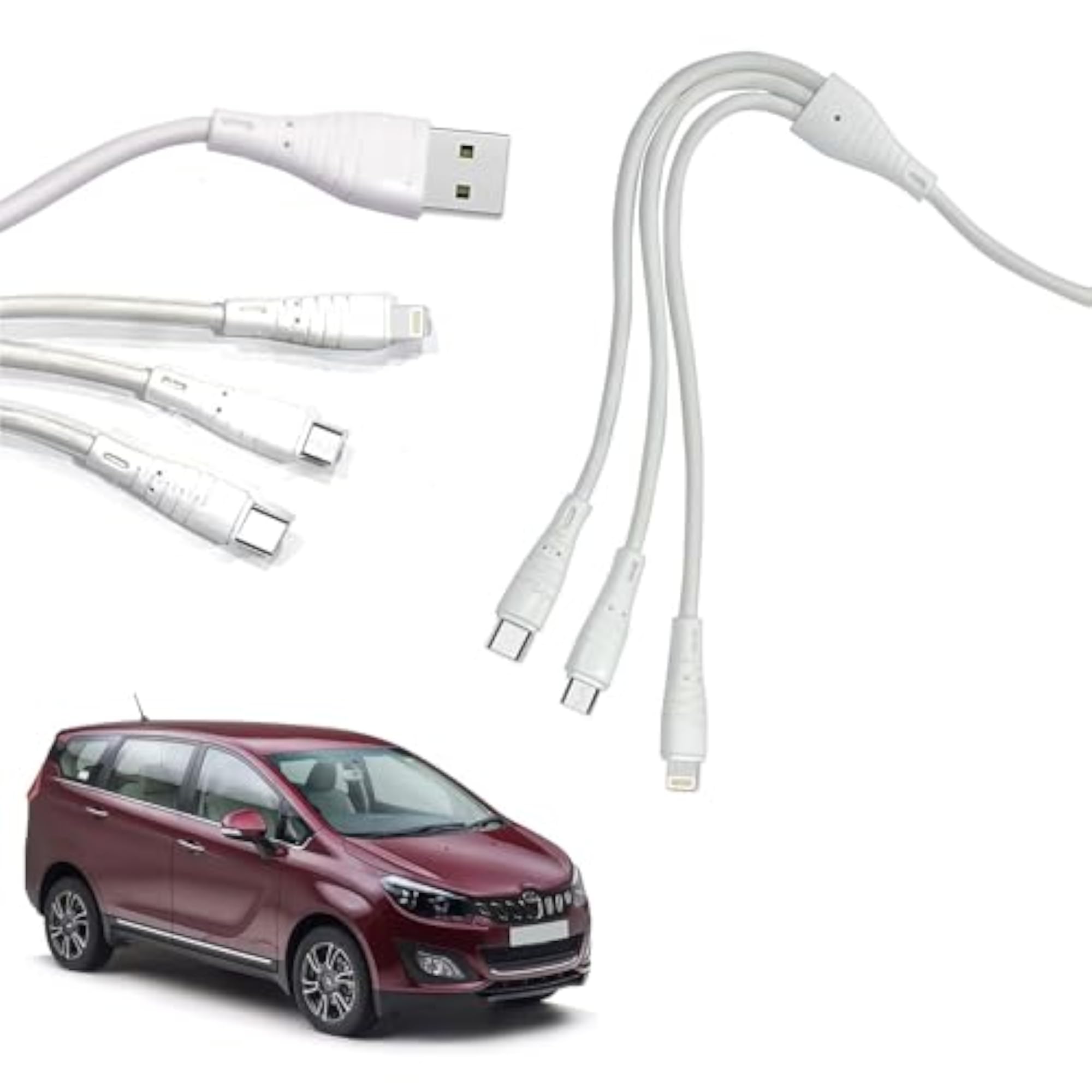 3 in 1 Rapid Charging Cable for Micro USB, iPhone & Type C