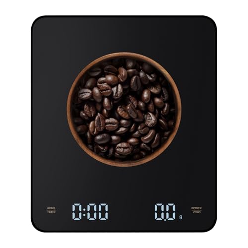 Mini Coffee Scale with Timer, Rechargeable Espresso Scale, 3kg/0.1g Accurate
